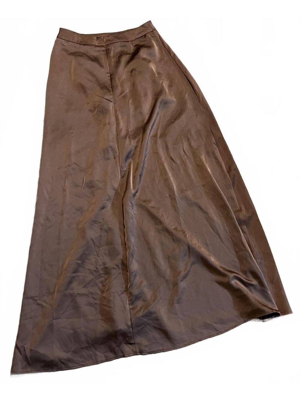 Sincerely Jules Brown Satin Maxi Skirt Size S